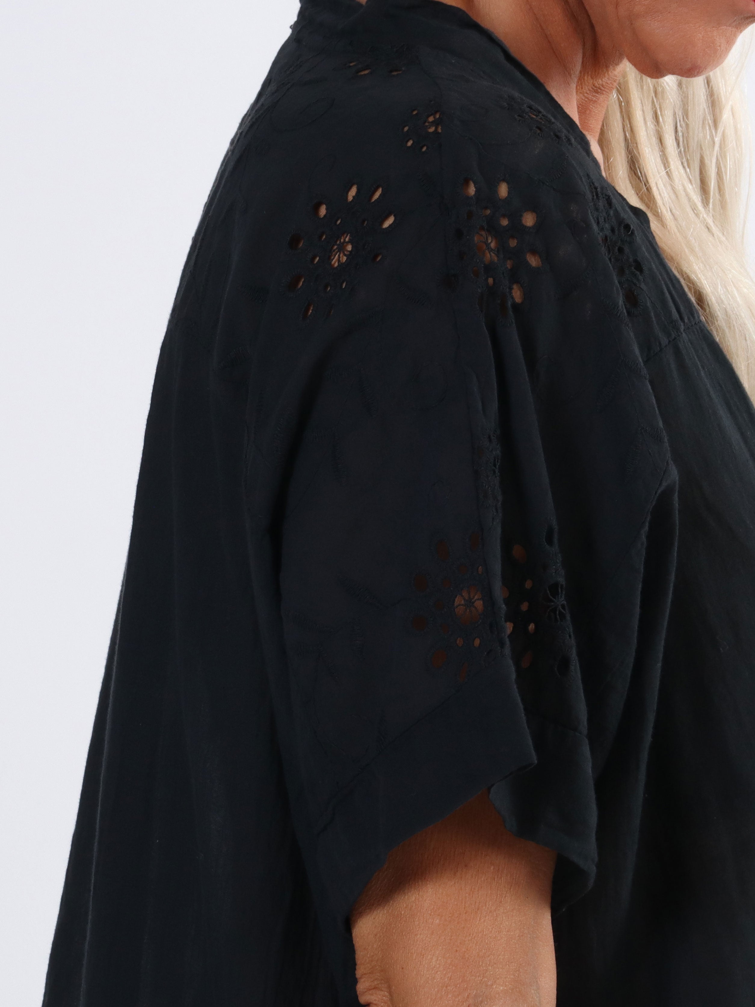 Bine - Simpel plus size kjole med broderie anglaise